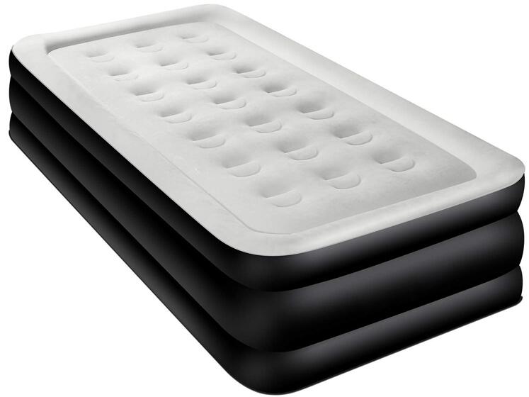 Twin Air Mattress Guest Durable Inflatable Airbed Blow Up Elevated Raised Air Bed with Built-in Electric Air Pump